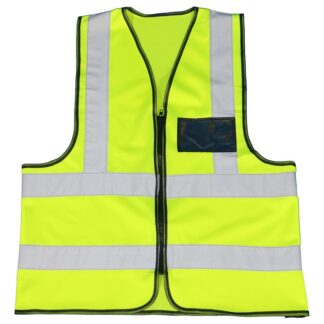 MASTER LIME REFLECTIVE VEST PREMIUM 120 - ZIP & ID POUCH